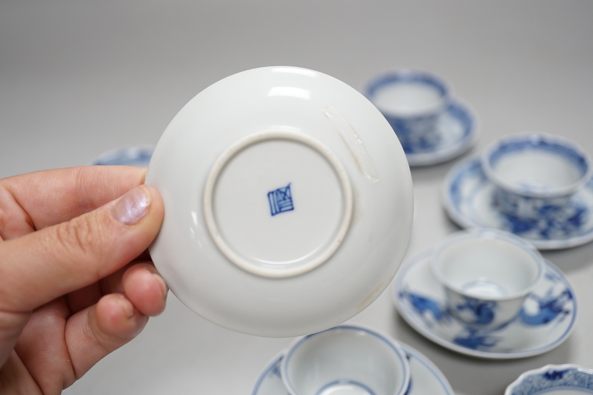 Two miniature Chinese blue and white porcelain part tea sets